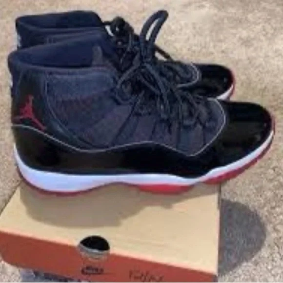 Jordan Bred 11s. Size 14. Worn once. No box The Air Jordan 11 “Bred” through the years main image 2